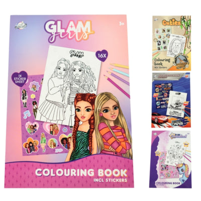 Craft universe a5 kleurboek met stickers 4 assorti | 24 stuks