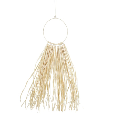 Wanddecoratie raffia bead cirkel 70 cm | 24 stuks