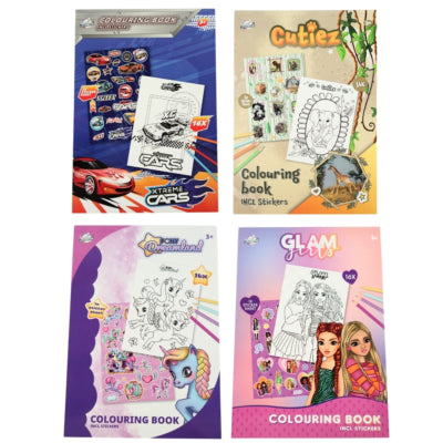 Craft universe a5 kleurboek met stickers 4 assorti | 24 stuks