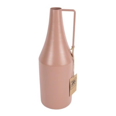 Vaas bottle metaal oudroze 29 cm | 8 stuks