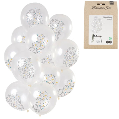 Folat ballonnen origami cijfer 8 jaar 30 cm set van 12 | 24 stuks