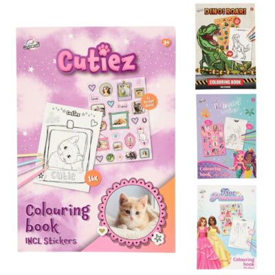Craft universe kleurboek a5 met stickers 4 assorti | 24 stuks