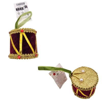 Ngk kersthanger drum velvet 6 cm 3 assorti | 24 stuks