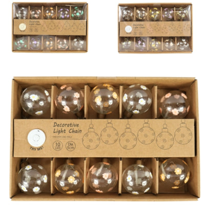 Lichtketting 10 led op batterij 320 cm assorti | 12 stuks