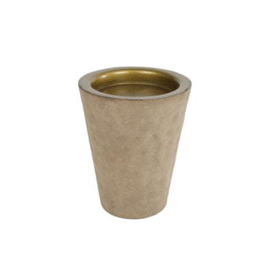 Theelichthouder tiffany beige goudkleurig 8 cm | 12 stuks