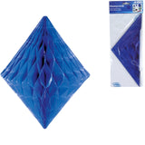 Folat honeycomb diamant blauw 30 cm | 24 stuks - afbeelding 1