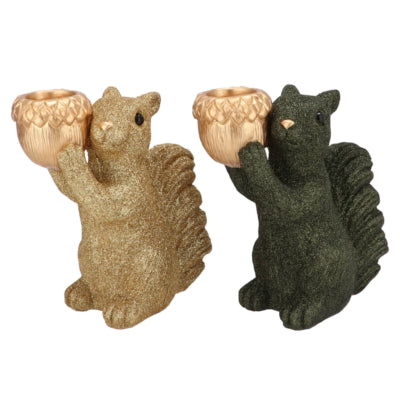 Daan kromhout schaal jingle eekhoorn staand groen goudkleurig 16 cm 2 assorti | 6 stuks