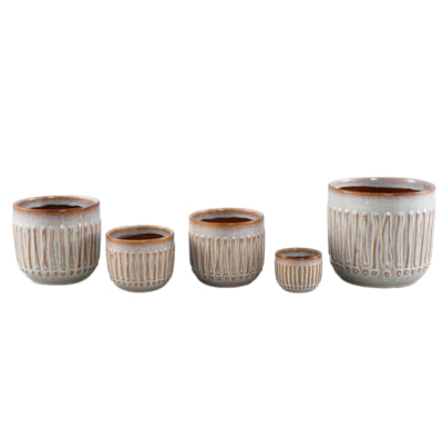 Ptmd bloempot ruuby s grijs bruin 11 cm | 18 stuks