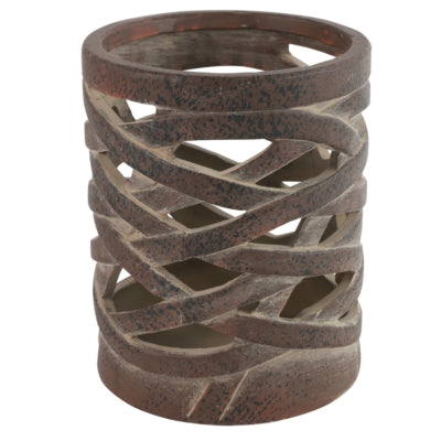 Countryfield theelichthouder redmon l bruin 15 cm | 12 stuks