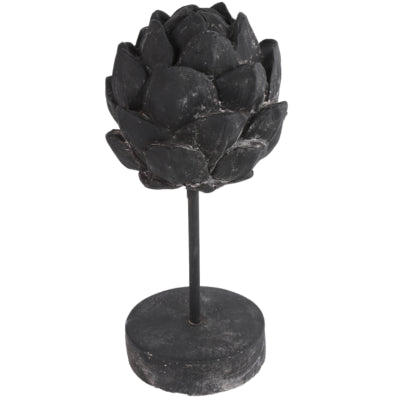 Countryfield beeld artisjok op voet davor zwart 29,5 cm | 6 stuks