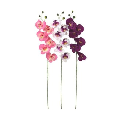 Kunstbloem orchidee 78 cm 3 assorti kleur | 48 stuks