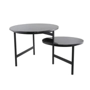 Ptmd bijzettafel waze marmeren tafelblad zwart 60 cm b-keus | 2 stuks - afbeelding 1