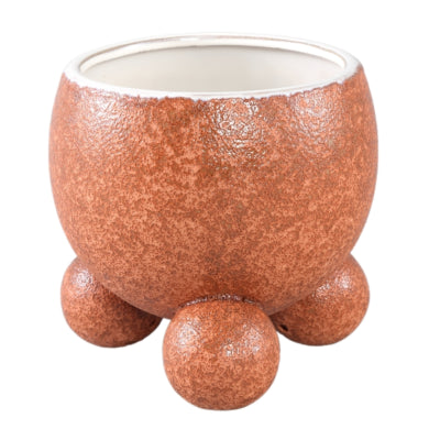 Ptmd bloempot malinda xl oranje 20 cm | 6 stuks
