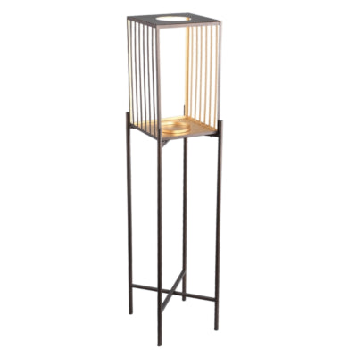 Ptmd windlicht op standaard axin l goudkleurig 120 cm | 2 stuks