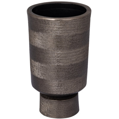 Ptmd bloempot erga aluminium m grijs 40 cm | 2 stuks