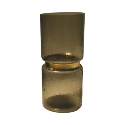 Ptmd vaas quilio straight glas bruin 27 cm | 4 stuks
