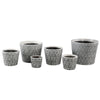 Ptmd bloempot beire m ikat print zwart wit 12 cm | 12 stuks