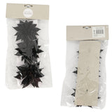 House of seasons kunstbloem op clip kerstster glitter zwart 9 cm set van 3 | 24 stuks - afbeelding 2