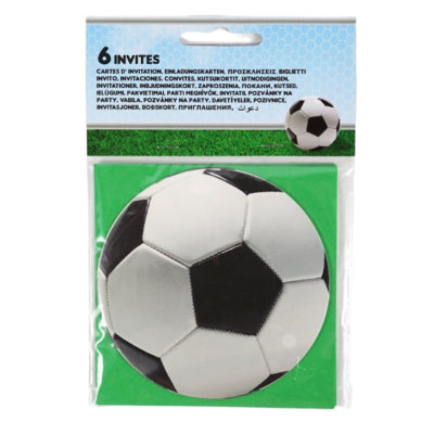Uitnodigingskaarten voetbal 10 cm 6 stuks | 48 stuks