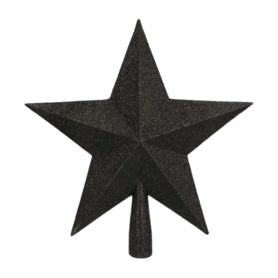 Piek kerstster glitter zwart 23 cm | 24 stuks