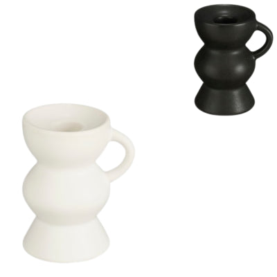 Kandelaar veneto zwart wit 9,5 cm 2 assorti | 36 stuks