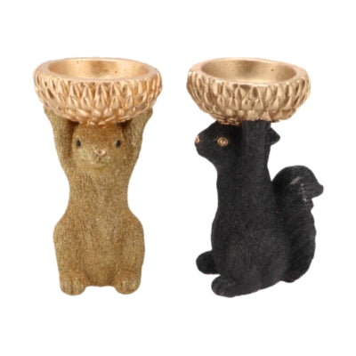 Daan kromhout schaal jingle eekhoorn zwart goudkleurig 17 cm 2 assorti | 8 stuks