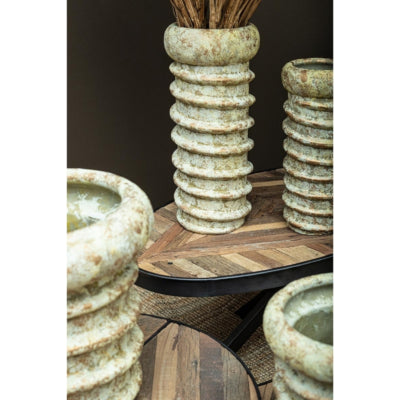 Ptmd bloempot zero swirl crème hoog s 45 cm | 2 stuks