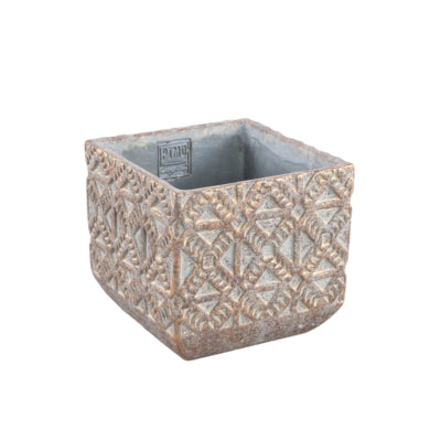 Ptmd bloempot jenah bruin s 16 cm | 8 stuks