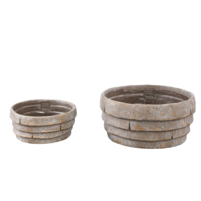 Ptmd bloempot shesheena schaal grijs s 18 cm | 16 stuks