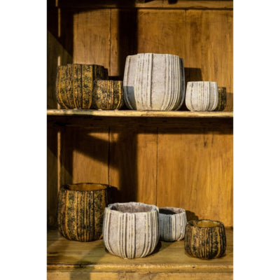 Ptmd bloempot valerio l geel 19 cm | 8 stuks