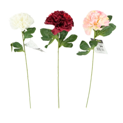 Kunstbloem anjer 50 cm 3 assorti | 24 stuks