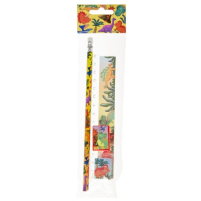 Schrijfset dinosaurus 19 cm set van 4 | 24 stuks