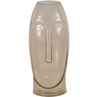 Vaas met gezicht glas bruin 40 cm | 6 stuks
