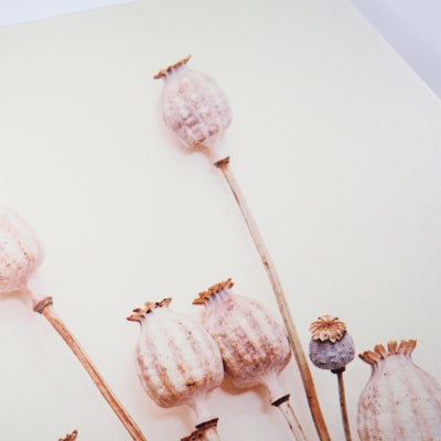 Wanddecoratie papaver hout 58 cm | 6 stuks