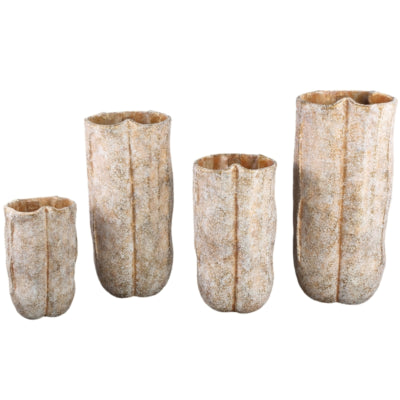Ptmd bloempot roddie hoog créme 55 cm | 2 stuks