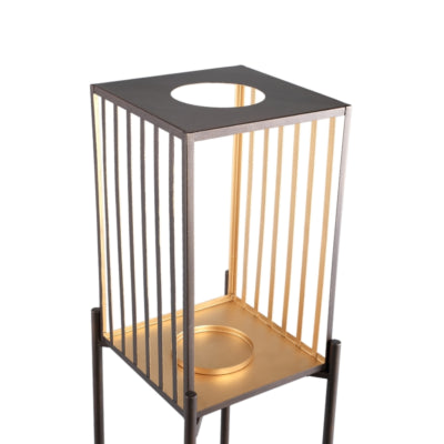Ptmd windlicht op standaard axin l goudkleurig 120 cm | 2 stuks