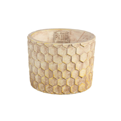 Ptmd bloempot settlers honeycomb crème s 12 cm | 12 stuks