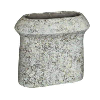 Ptmd bloempot nimma ovaal l cement grijs 40 cm | 2 stuks