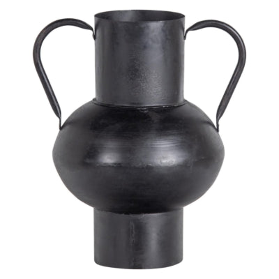 Woood vaas vere metaal zwart 28 cm | 6 stuks