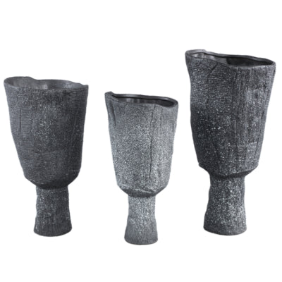 Ptmd bloempot nirah l antraciet 44 cm | 2 stuks