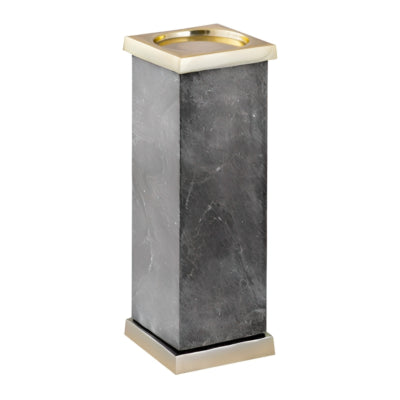 Ptmd kaarsenhouder alanna marmer zwart goudkleurig 28,5 cm | 2 stuks