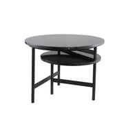 Ptmd bijzettafel waze marmeren tafelblad zwart 60 cm b-keus | 2 stuks - afbeelding 2