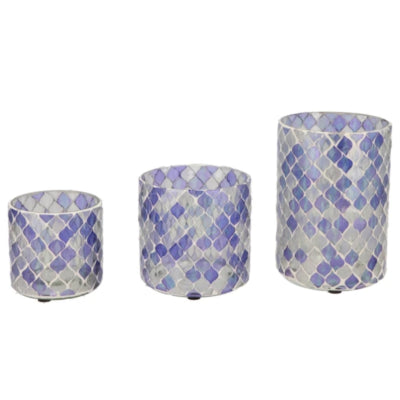 Daan kromhout theelichthouder mosaic l paars 15 cm | 12 stuks