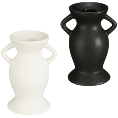 Kandelaar veneto zwart wit 12,5 cm 2 assorti | 24 stuks