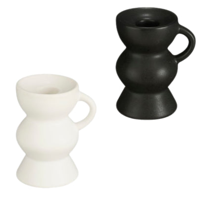 Kandelaar veneto zwart wit 9,5 cm 2 assorti | 36 stuks