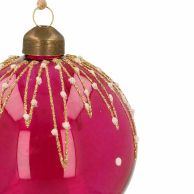 Ngk kerstbal sparkle berry glas roze 8 cm | 24 stuks