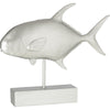 J-line beeld op voet tropische vis zilverkleurig 51,5 cm | 2 stuks
