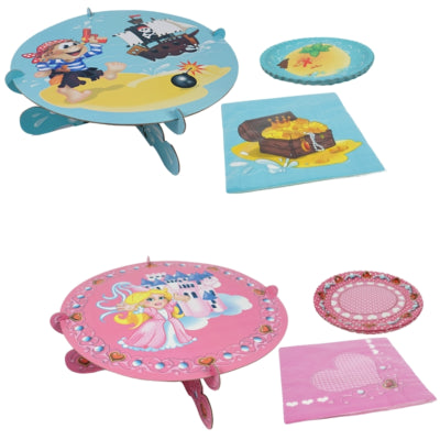 Ty par taartplateau met 6 borden en 6 servetten 32 cm 2 assorti | 24 stuks
