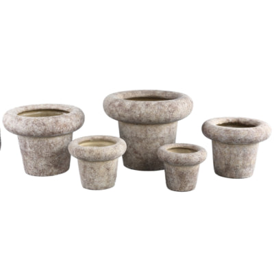 Ptmd bloempot relandi l grijs 31 cm | 2 stuks