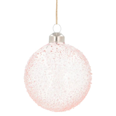 Ngk kerstbal luxury glas spikkel roze 10 cm | 12 stuks